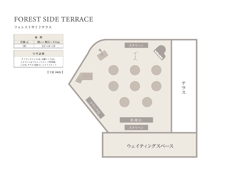 フォレストサイドテラス
立食形式