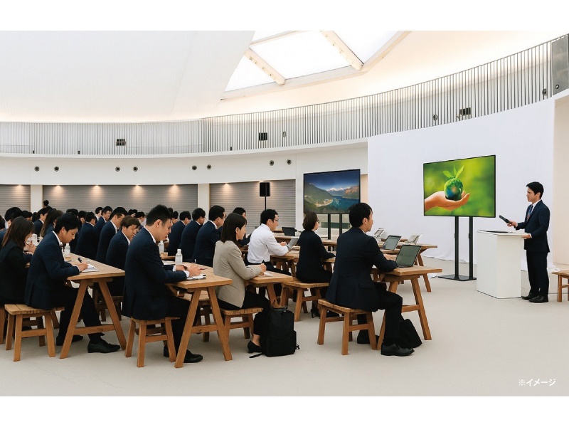 ■展示会・商談会
会場をブース形式にレイアウトを配置し、自社製品の展示会や地域産品の見本市、BtoBの商談会場としてもご利用可能です。十分な天井高と床面積があるため、大型パネル展示や試食・実演ブースの設置もスムーズです。