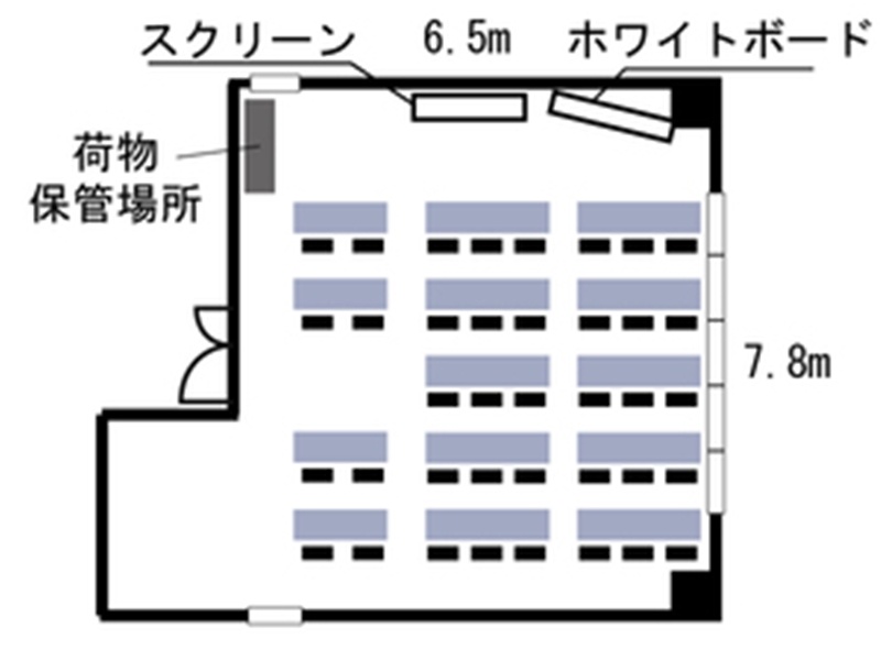 四ツ橋・近商ビル10B　スクール形式10～38名（15.5坪 / 51.2㎡）