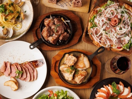 【ガッツリ！肉コース】2時間飲み放題付き5500円(税込)<全8品> 追加500円で生ハムが食べ放題