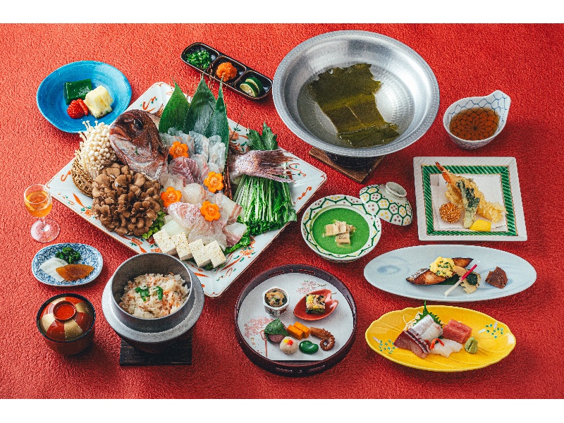 春の時期には桜鯛をふんだんに使った「鍋と姿造りの二味会席」がございます