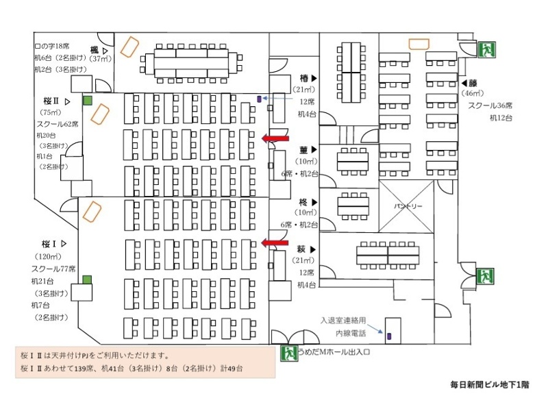 うめだMホール各会場図