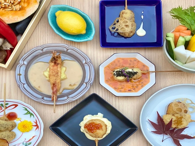 串でいただくフレンチのコース。