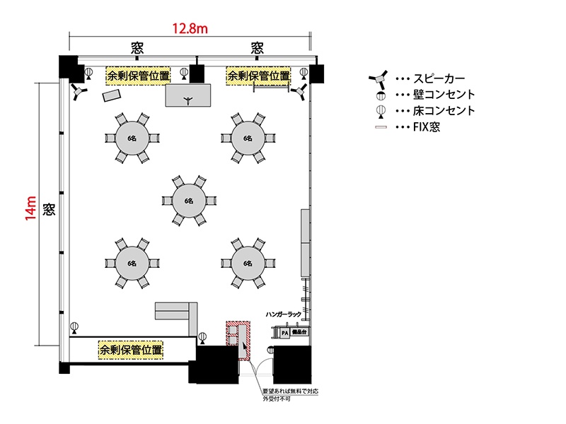 【正餐】最大収容：30名