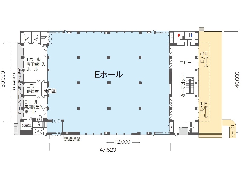 第二展示場Eホールレイアウト図