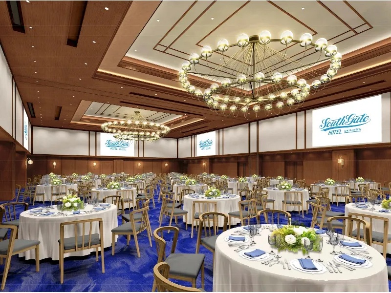 THE BALL ROOM（6F）着席~440名様 最大570名様収容の広々とした会場。 結婚式、学会、企業イベントなど、多彩なシーンに。