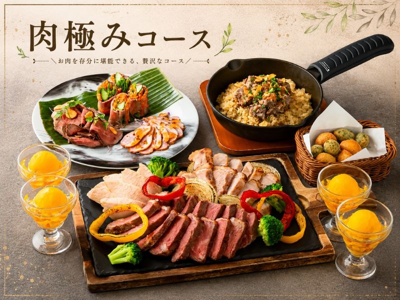 肉極みコース（アルコール飲み放題付き）（3時間）

