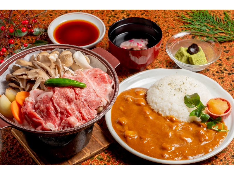 イメージ画像　夕食一例　なかないカレー　
学生団体・合宿関連の料理内容は異なります。
