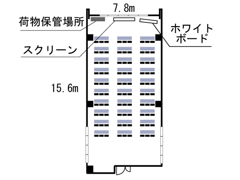 四ツ橋・近商ビル10A　スクール形式20～90名（36.7坪 / 121.3㎡）