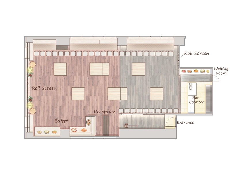 全面立食レイアウト図