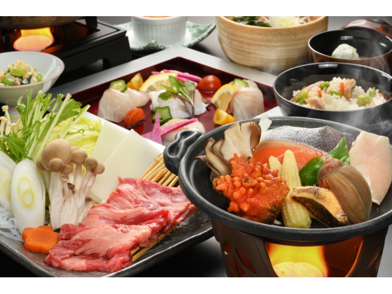 【夕食例】山海の幸を豊富に取り入れたご夕食。